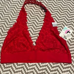 PINK Red Halter Bralette